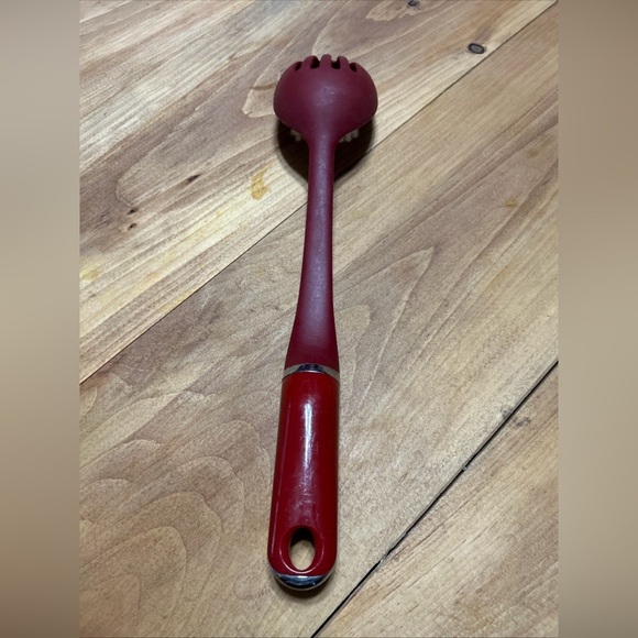 KitchenAid Red Slotted Spoon with Silver Detail - Picture 3 of 6